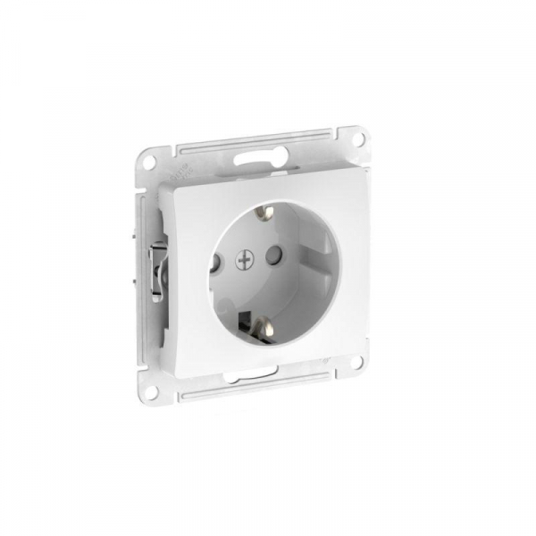 Розетка Glossa 16А с заземл. защ. шторки быстрозажим. клем. механизм бел. SE GSL000145S ТехноИмпульс