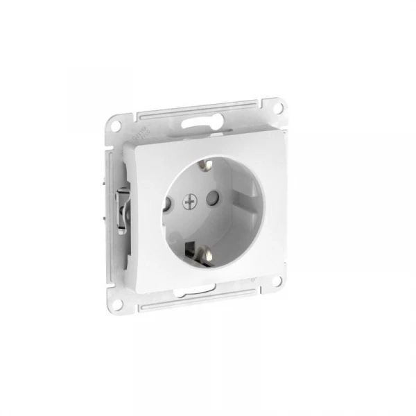 Розетка Glossa 16А с заземл. защ. шторки быстрозажим. клем. механизм бел. SE GSL000145S ТехноИмпульс