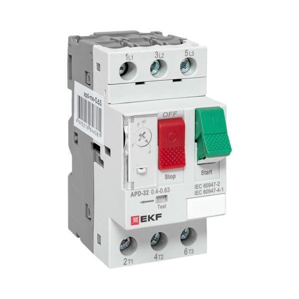 Выключатель автоматический для защиты двигателя АПД-32 0.4-0.63А EKF apd-me-0.63 ТехноИмпульс