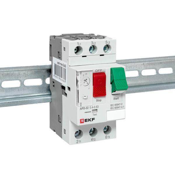 Выключатель автоматический для защиты двигателя АПД-32 0.4-0.63А EKF apd-me-0.63 ТехноИмпульс