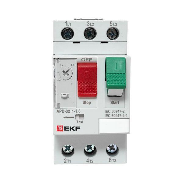 Выключатель автоматический для защиты двигателя АПД-32 1.0-1.6А EKF apd-me-1.6 ТехноИмпульс