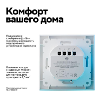Выключатель 2-кл. AtlasDesign Smart 10А (сх. 5) L+N с подсветкой Zigbee механизм бел. SE ATN000153Z ТехноИмпульс