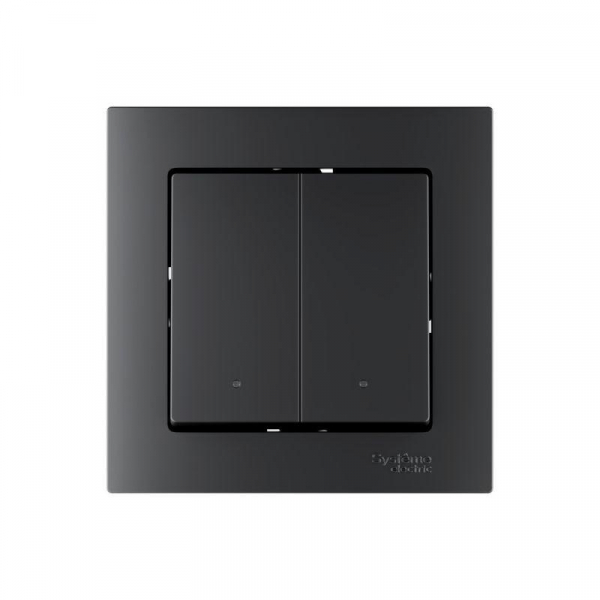 Выключатель 2-кл. AtlasDesign Smart 10А (сх. 5) L+N с подсветкой Zigbee механизм карбон SE ATN001053Z ТехноИмпульс