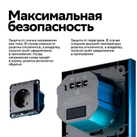 Розетка AtlasDesign Smart 16А L+N с заземл. защ. шторки Zigbee механизм карбон SE ATN001045Z ТехноИмпульс