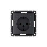 Розетка AtlasDesign Smart 16А L+N с заземл. защ. шторки Zigbee механизм карбон SE ATN001045Z ТехноИмпульс