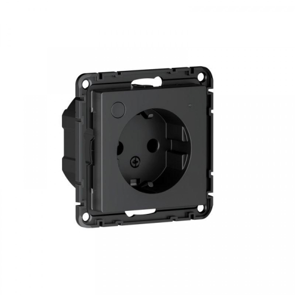 Розетка AtlasDesign Smart 16А L+N с заземл. защ. шторки Zigbee механизм карбон SE ATN001045Z ТехноИмпульс