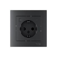 Розетка AtlasDesign Smart 16А L+N с заземл. защ. шторки Zigbee механизм карбон SE ATN001045Z ТехноИмпульс