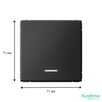 Выключатель 1-кл. ArtGallery 10AX с подсветкой быстрозажим. клем. механизм базальт SE GAL001413S ТехноИмпульс