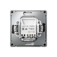 Выключатель 1-кл. ArtGallery 10AX с подсветкой быстрозажим. клем. механизм базальт SE GAL001413S ТехноИмпульс