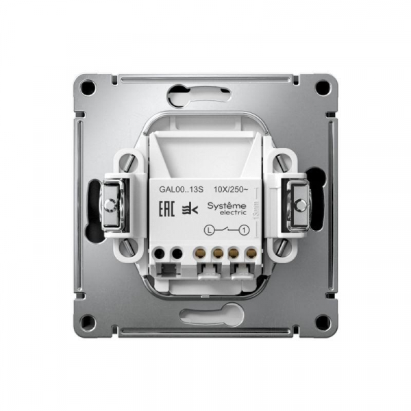 Выключатель 1-кл. ArtGallery 10AX с подсветкой быстрозажим. клем. механизм карбон SE GAL001013S ТехноИмпульс