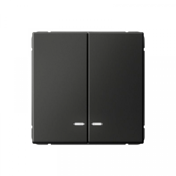 Выключатель 2-кл. ArtGallery (сх. 5а) 10AX с подсветкой быстрозажим. клем. механизм базальт SE GAL001453S ТехноИмпульс