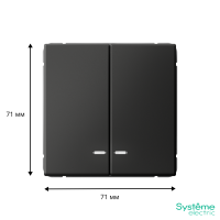 Выключатель 2-кл. ArtGallery (сх. 5а) 10AX с подсветкой быстрозажим. клем. механизм базальт SE GAL001453S ТехноИмпульс