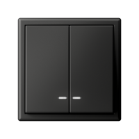 Выключатель 2-кл. ArtGallery (сх. 5а) 10AX с подсветкой быстрозажим. клем. механизм базальт SE GAL001453S ТехноИмпульс