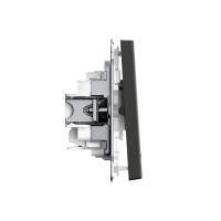 Выключатель 2-кл. ArtGallery (сх. 5а) 10AX с подсветкой быстрозажим. клем. механизм базальт SE GAL001453S ТехноИмпульс