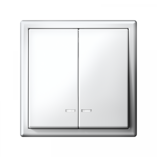 Выключатель 2-кл. ArtGallery (сх. 5а) 10AX с подсветкой быстрозажим. клем. механизм бел. SE GAL000153S ТехноИмпульс