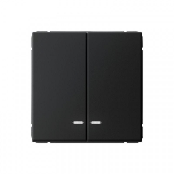 Выключатель 2-кл. ArtGallery (сх. 5а) 10AX с подсветкой быстрозажим. клем. механизм карбон SE GAL001053S ТехноИмпульс