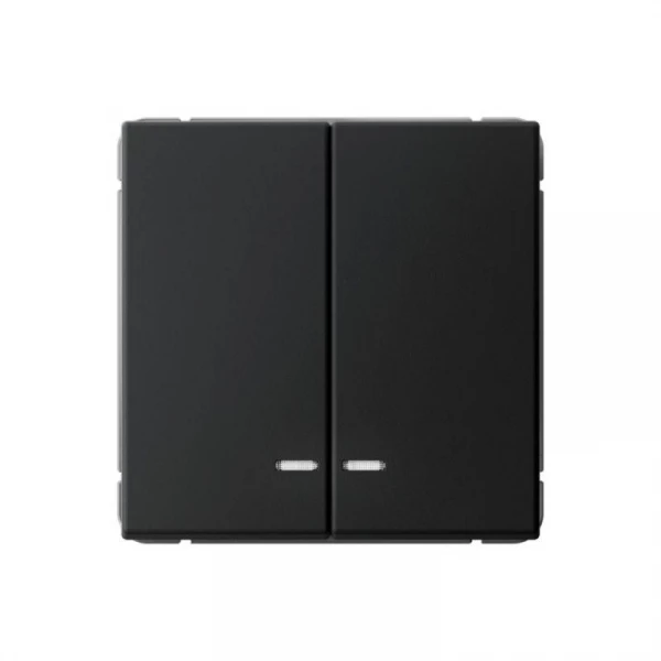 Выключатель 2-кл. ArtGallery (сх. 5а) 10AX с подсветкой быстрозажим. клем. механизм карбон SE GAL001053S ТехноИмпульс