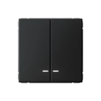 Выключатель 2-кл. ArtGallery (сх. 5а) 10AX с подсветкой быстрозажим. клем. механизм карбон SE GAL001053S ТехноИмпульс