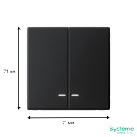 Выключатель 2-кл. ArtGallery (сх. 5а) 10AX с подсветкой быстрозажим. клем. механизм карбон SE GAL001053S ТехноИмпульс