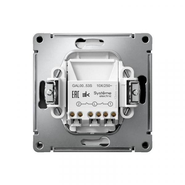 Выключатель 2-кл. ArtGallery (сх. 5а) 10AX с подсветкой быстрозажим. клем. механизм карбон SE GAL001053S ТехноИмпульс