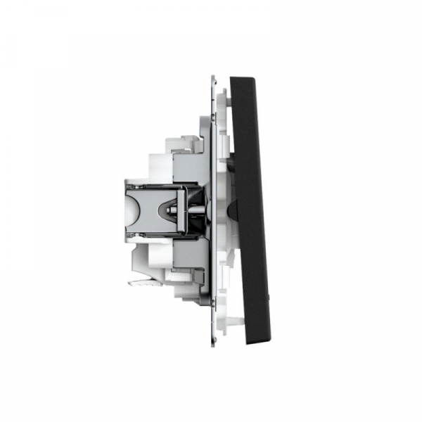 Выключатель 2-кл. ArtGallery (сх. 5а) 10AX с подсветкой быстрозажим. клем. механизм карбон SE GAL001053S ТехноИмпульс