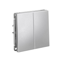 Выключатель 2-кл. ArtGallery 10AX быстрозажим. клем. механизм алюм. SE GAL000351S ТехноИмпульс