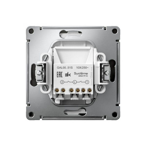 Выключатель 2-кл. ArtGallery 10AX быстрозажим. клем. механизм базальт SE GAL001451S ТехноИмпульс