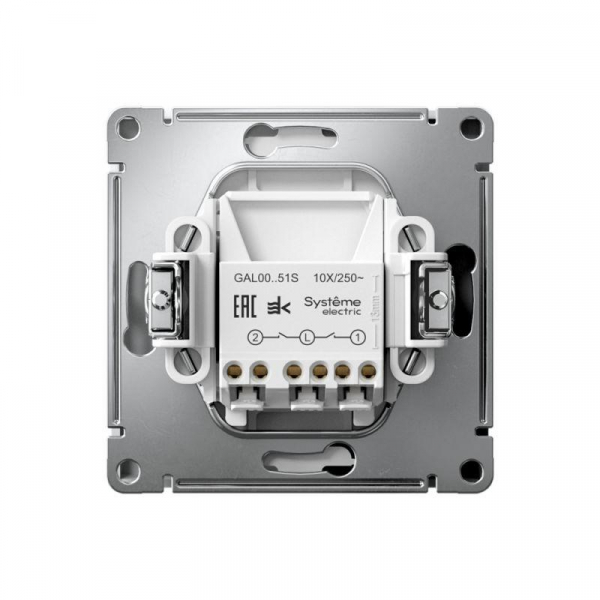 Выключатель 2-кл. ArtGallery 10AX быстрозажим. клем. механизм лотос SE GAL001351S ТехноИмпульс