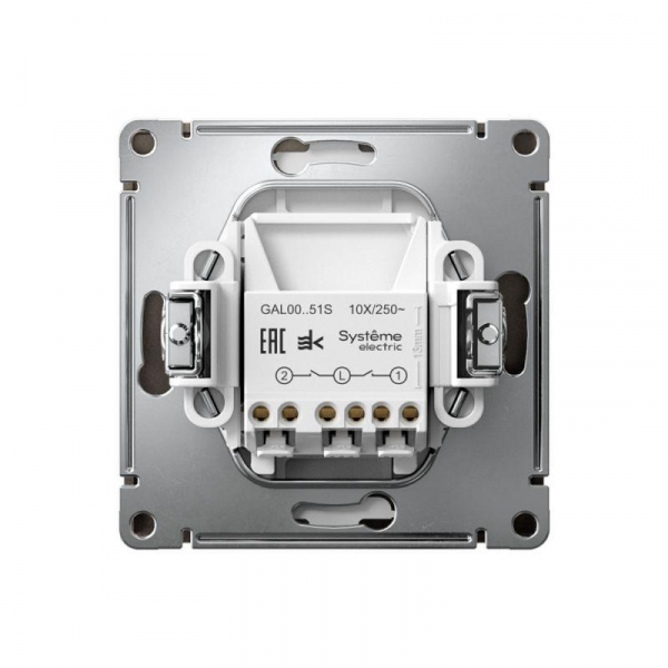 Выключатель 2-кл. ArtGallery 10AX быстрозажим. клем. механизм мокко SE GAL000651S ТехноИмпульс