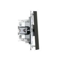 Переключатель 1-кл. ArtGallery 10AX быстрозажим. клем. механизм базальт SE GAL001461S ТехноИмпульс