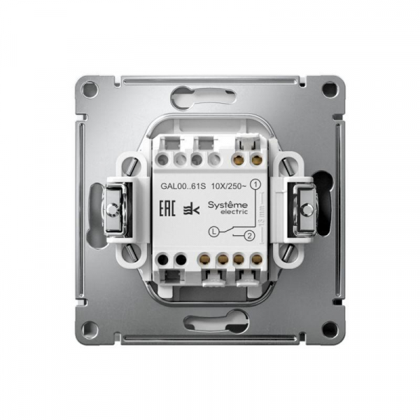 Переключатель 1-кл. ArtGallery 10AX быстрозажим. клем. механизм бел. SE GAL000161S ТехноИмпульс