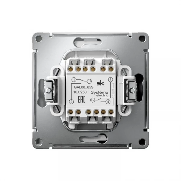 Переключатель 2-кл. ArtGallery 10AX быстрозажим. клем. механизм лотос SE GAL001365S ТехноИмпульс