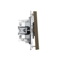 Переключатель 2-кл. ArtGallery 10AX быстрозажим. клем. механизм мокко SE GAL000665S ТехноИмпульс