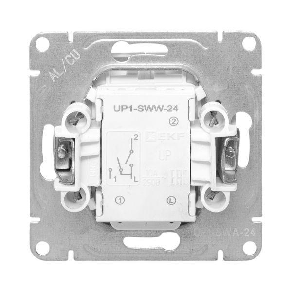 Выключатель 2-кл. СП Эпика с подсветкой механизм алюм. EKF UP1-SWA-24 ТехноИмпульс