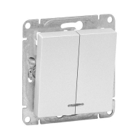 Выключатель 2-кл. СП Эпика с подсветкой механизм алюм. EKF UP1-SWA-24 ТехноИмпульс