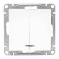 Выключатель 2-кл. СП Эпика с подсветкой механизм бел. EKF UP1-SWW-24 ТехноИмпульс