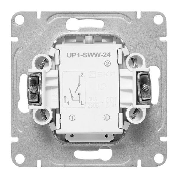 Выключатель 2-кл. СП Эпика с подсветкой механизм бел. EKF UP1-SWW-24 ТехноИмпульс
