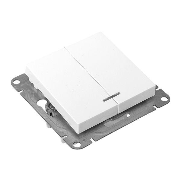 Выключатель 2-кл. СП Эпика с подсветкой механизм бел. EKF UP1-SWW-24 ТехноИмпульс