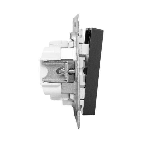 Выключатель 2-кл. СП Эпика с подсветкой механизм черн. EKF UP1-SWB-24 ТехноИмпульс