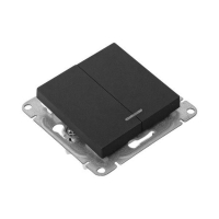 Выключатель 2-кл. СП Эпика с подсветкой механизм черн. EKF UP1-SWB-24 ТехноИмпульс