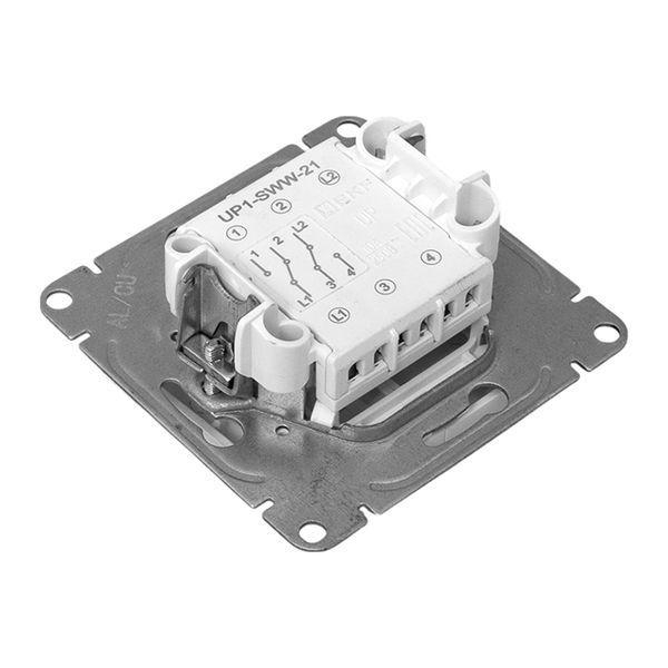 Выключатель проходной 2-кл. СП Эпика механизм бел. EKF UP1-SWW-21 ТехноИмпульс