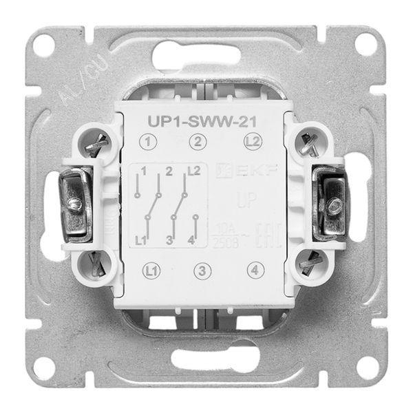 Выключатель проходной 2-кл. СП Эпика механизм бел. EKF UP1-SWW-21 ТехноИмпульс