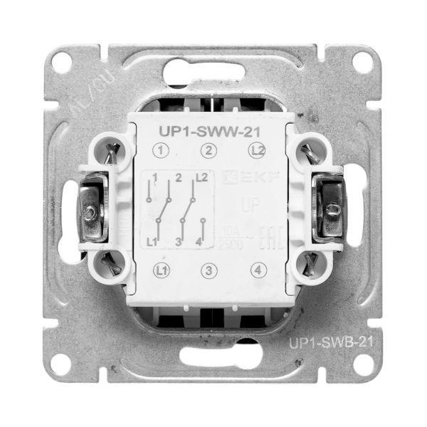 Выключатель проходной 2-кл. СП Эпика механизм черн. EKF UP1-SWB-21 ТехноИмпульс