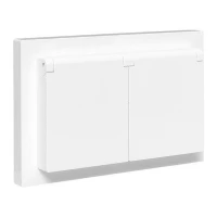 Розетка 2-м СП Эпика 16А IP44 с заземл. защ. шторки с рамкой с крышками механизм бел. EKF UP1-SOW-211-44 ТехноИмпульс