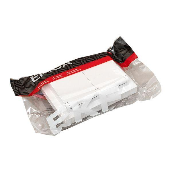 Розетка 2-м СП Эпика 16А IP44 с заземл. защ. шторки с рамкой с крышками механизм бел. EKF UP1-SOW-211-44 ТехноИмпульс