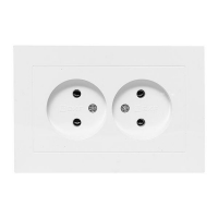 Розетка 2-м СП Эпика 16А без заземл. без защ. шторок с рамкой механизм бел. EKF UP1-SOW-200 ТехноИмпульс