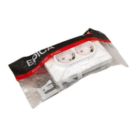 Розетка 2-м СП Эпика 16А с заземл. без защ. шторок с рамкой механизм бел. EKF UP1-SOW-210 ТехноИмпульс