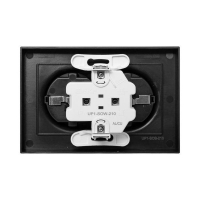 Розетка 2-м СП Эпика 16А с заземл. без защ. шторок с рамкой механизм черн. EKF UP1-SOB-210 ТехноИмпульс
