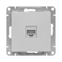 Розетка компьютерная 1-м СП Эпика RJ45 кат.5 механизм алюм. EKF UP1-SOA-RJ45-5 ТехноИмпульс