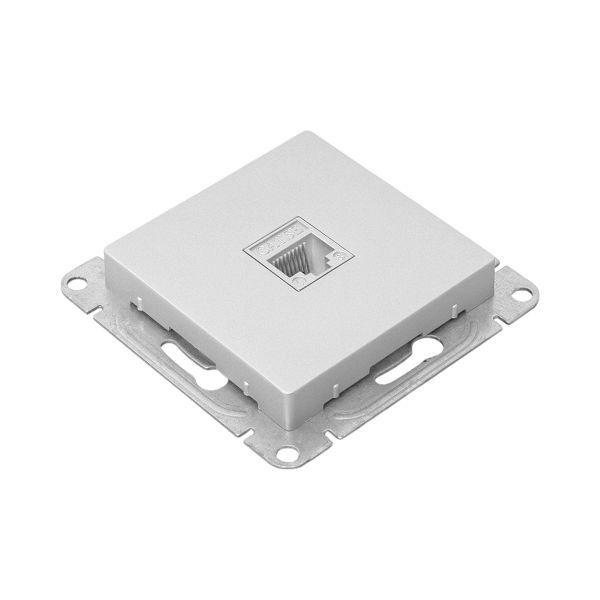 Розетка компьютерная 1-м СП Эпика RJ45 кат.5 механизм алюм. EKF UP1-SOA-RJ45-5 ТехноИмпульс